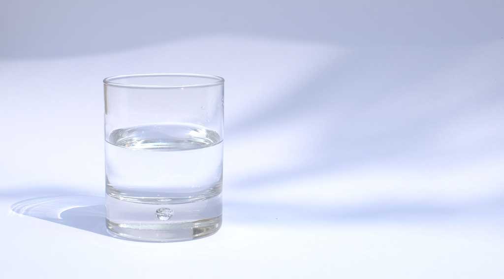 clear water in drinking glass