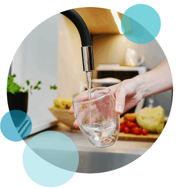 filling water glass from kitchen faucet