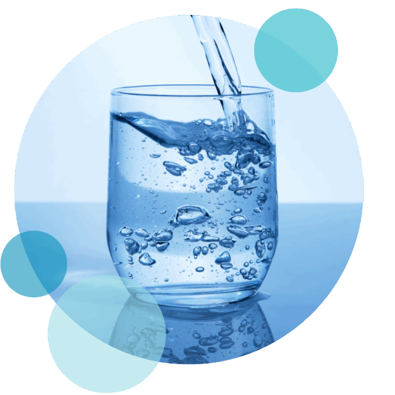 clean drinking water poured into clear glass