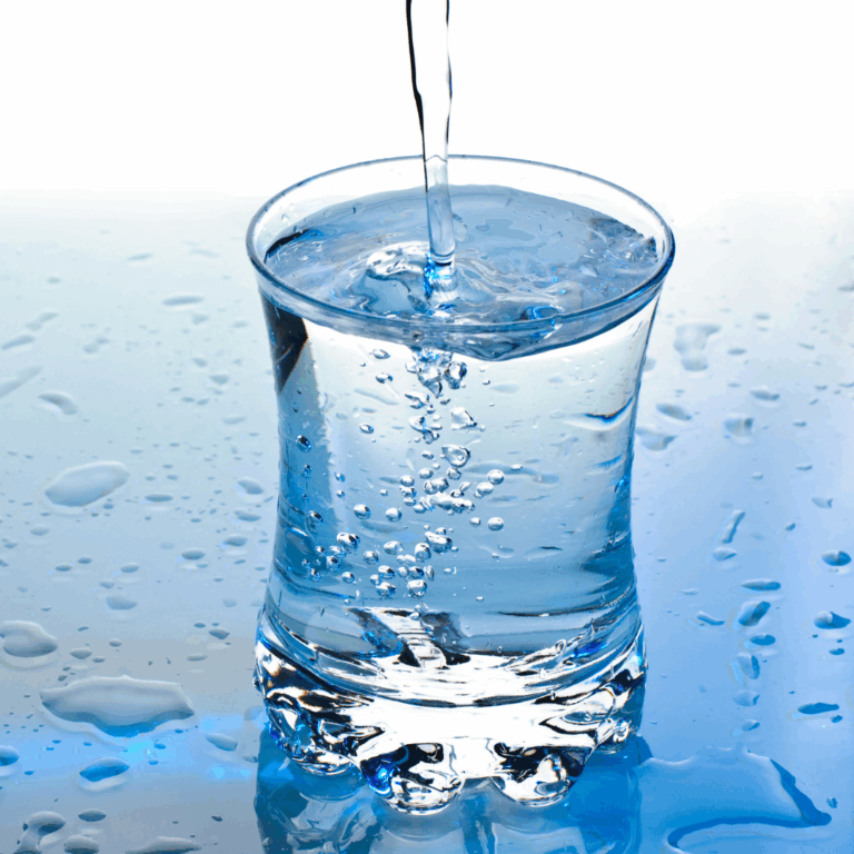 clear glass of clean drinking water