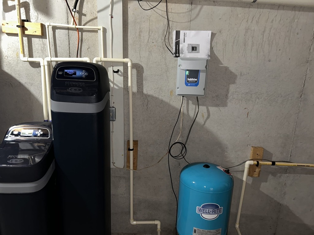 Eco-friendly water treatment system installed in basement