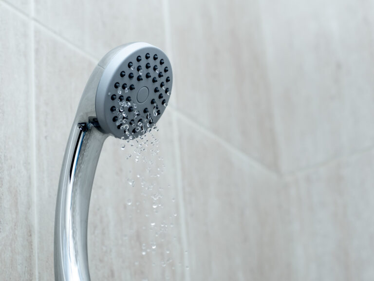 Shower head with low water stream.